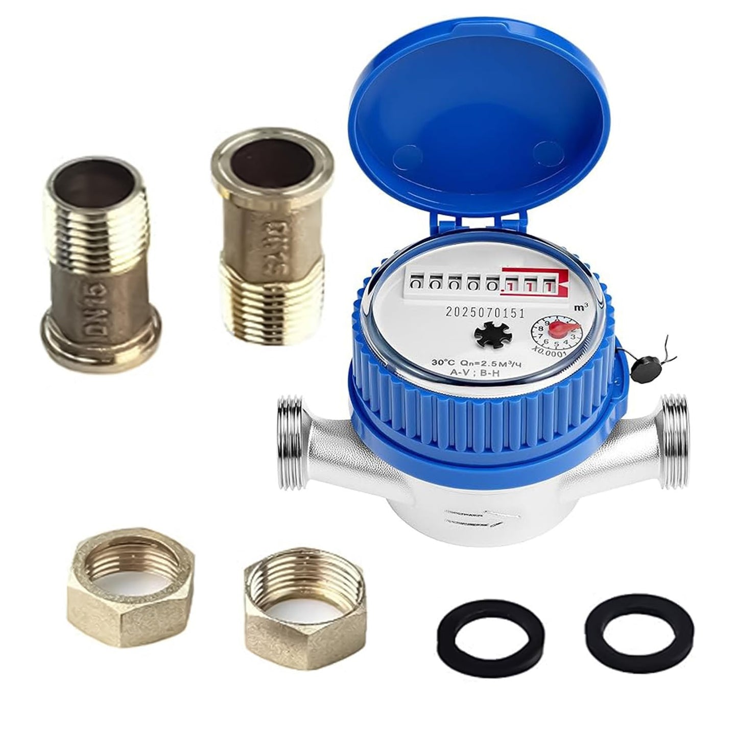 Wasserzähler 1/2" mit Zeiger & Digitalanzeige