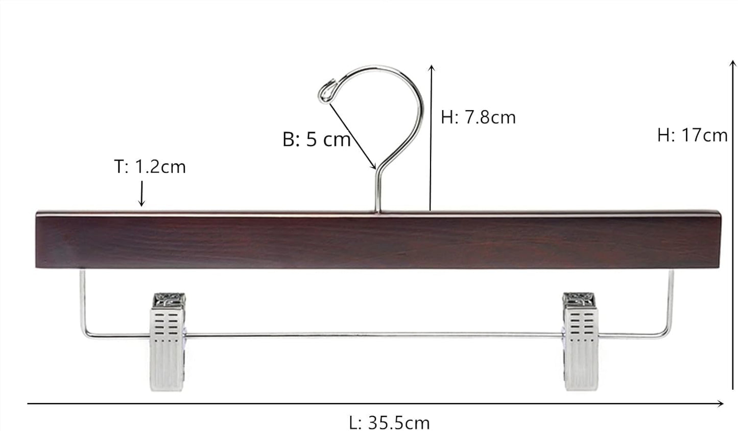 Holz-Kleiderbügel-Set mit Clips (10 Stück), Retro 10