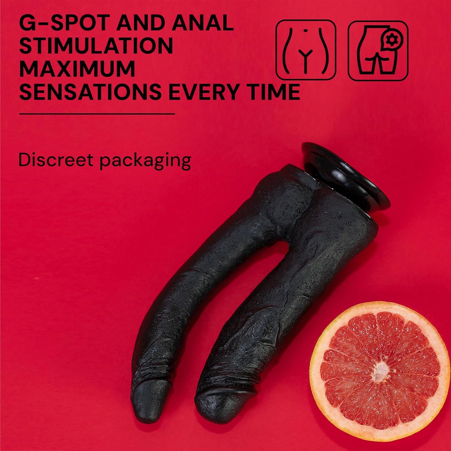Realistischer Doppeldildo mit Saugnapf, 510g