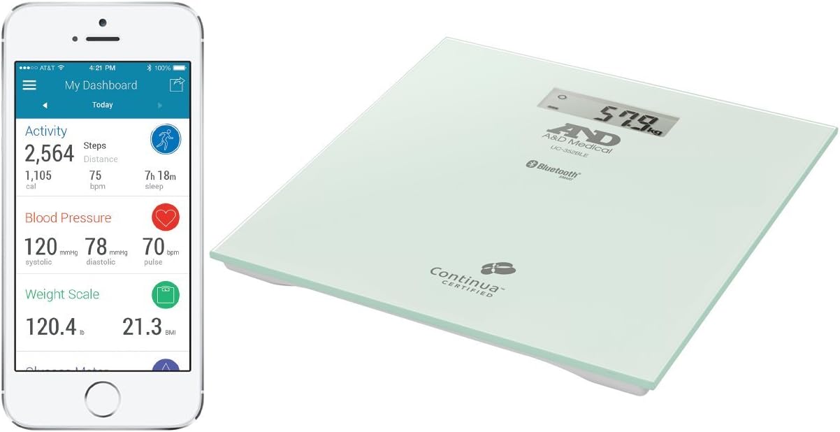 Digitale Personenwaage mit App und Bluetooth-Verbindung, UC-352BLE Connected High Precision Digital Personal Scale