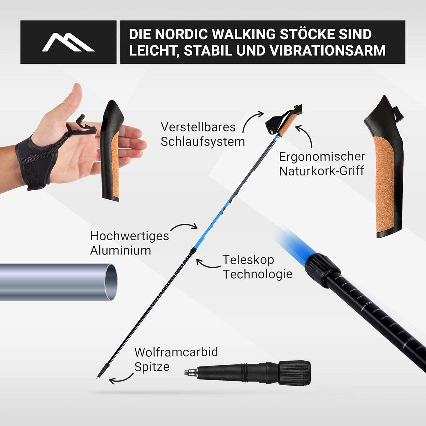 Nordic Walking Stöcke, Ohne Tasche