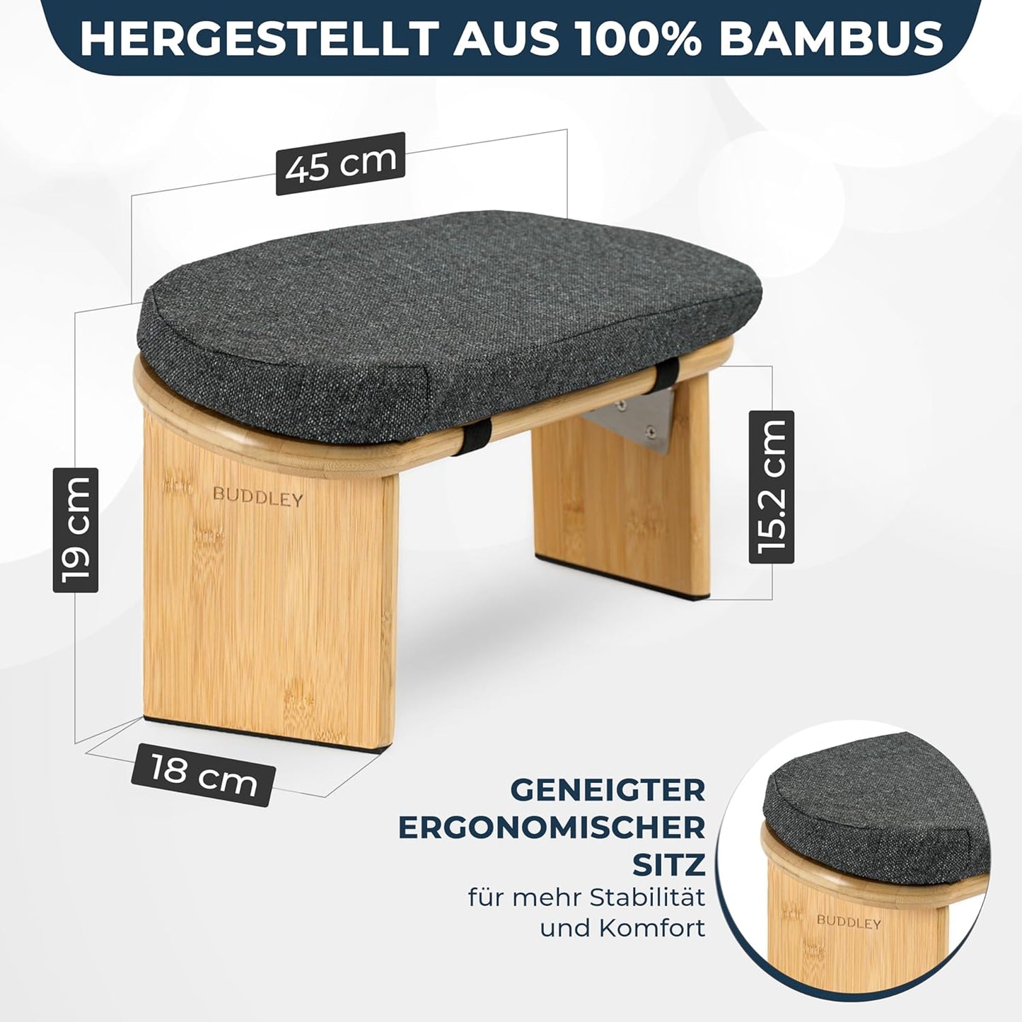 Klappbare Meditationsbank mit Kissen