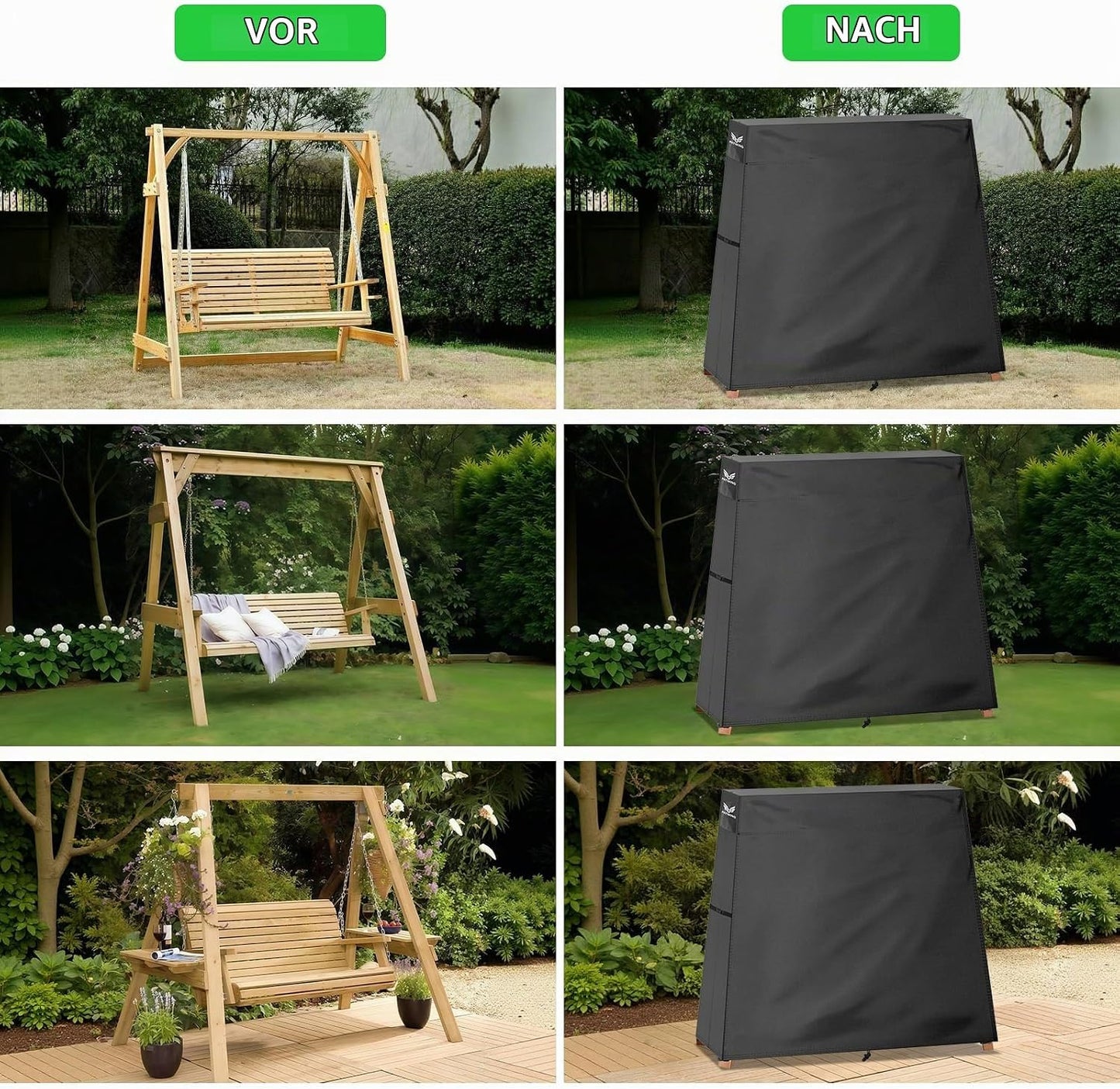 Abdeckung für Hollywoodschaukel, 182x140/25x170cm