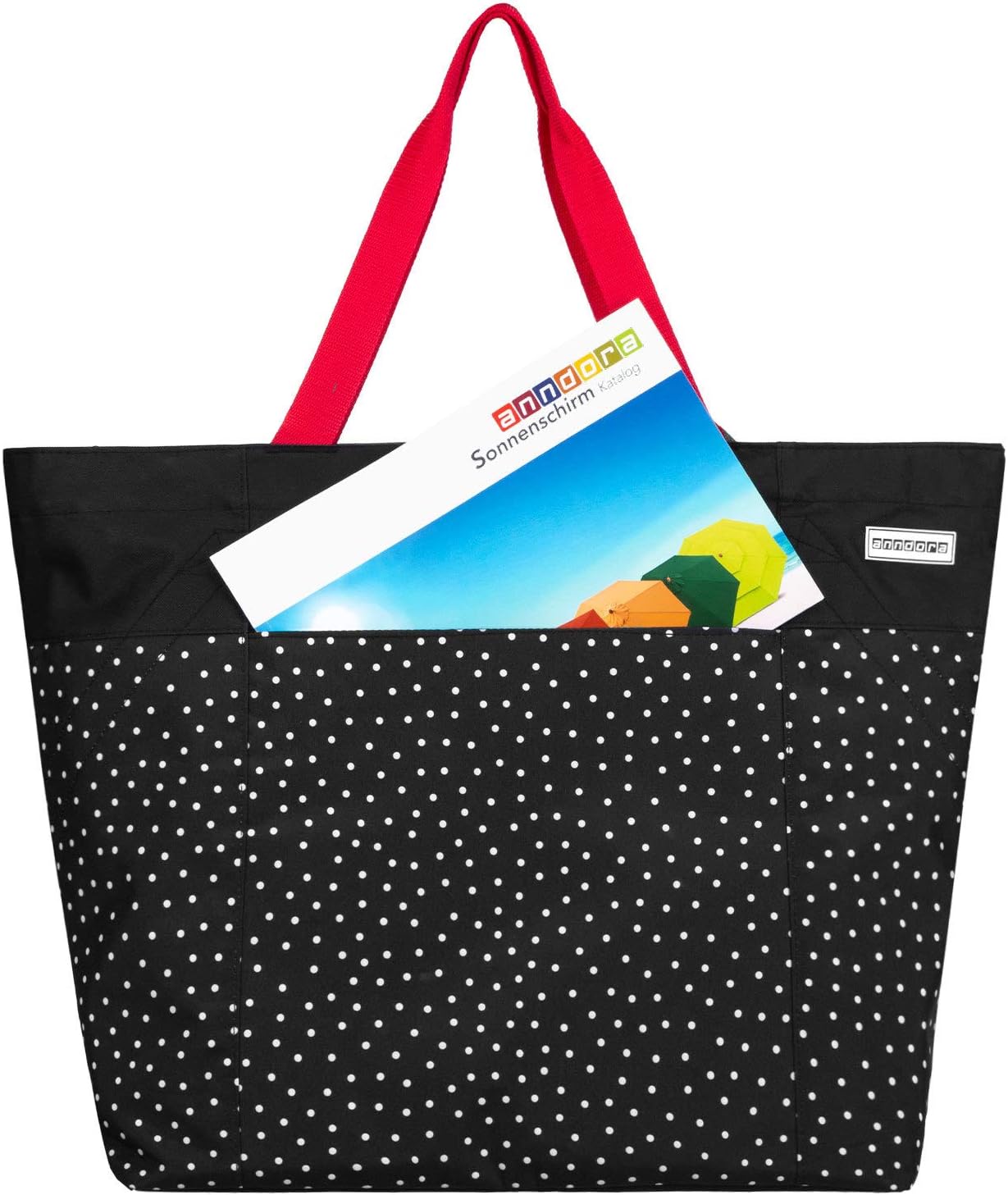 Strandtasche, Schwarz Weiss Gepunktet