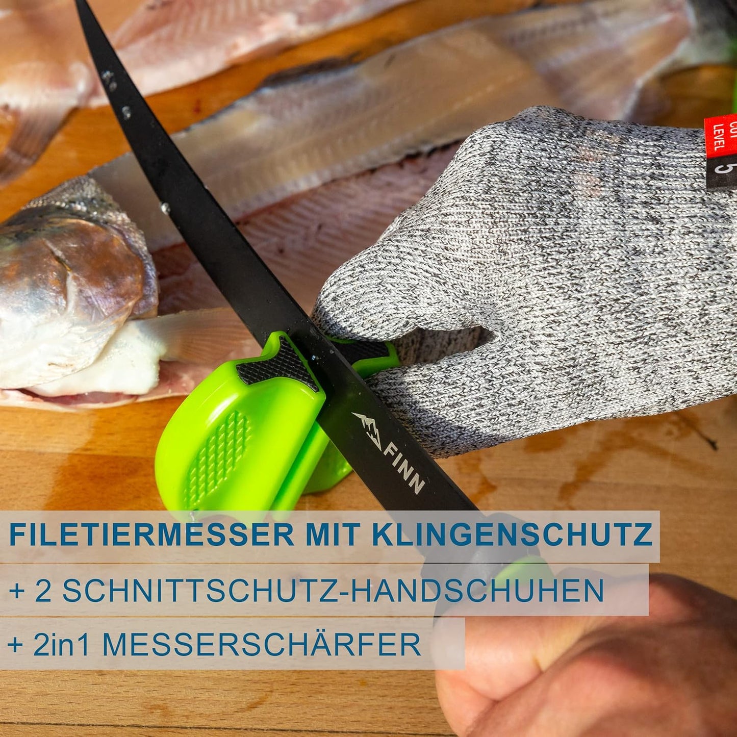Filetiermesser-Set, grün