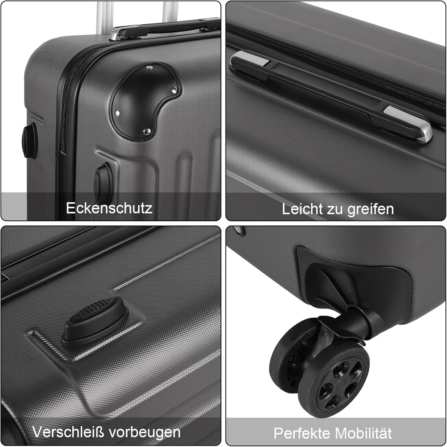 Hartschalen-Handgepäck-Koffer, Dunkelgrau M