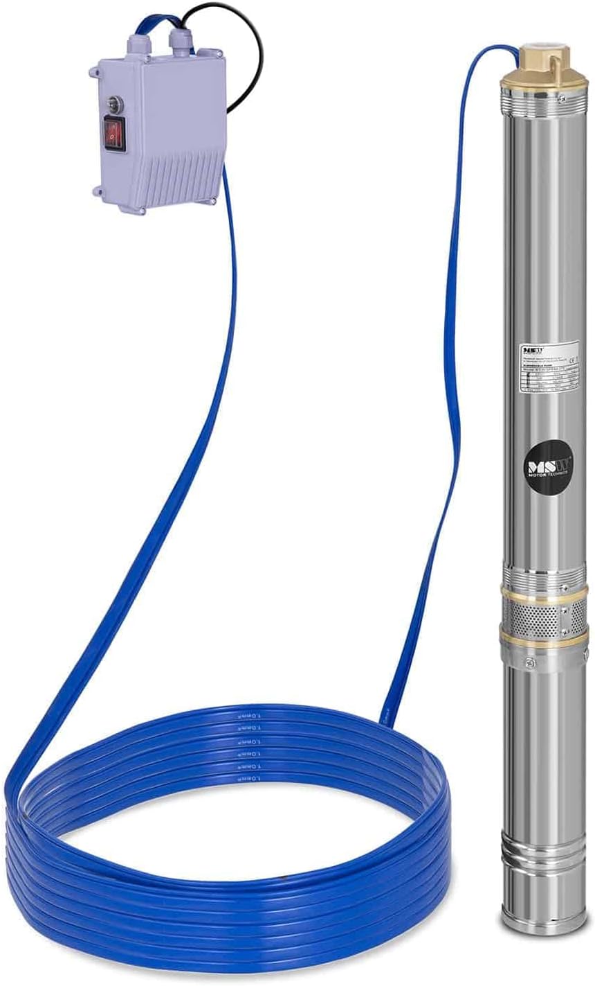 Tiefbrunnenpumpe mit Schaltkasten MSW-SPP43-075, 4800 l/h - 750 W