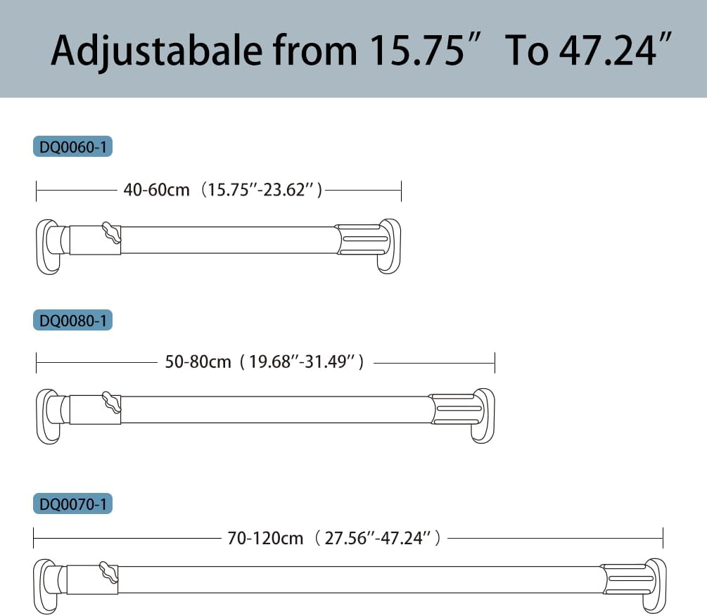 Teleskop-Kleiderstange DQ0060-1 ohne Bohren, 40-60cm Grau