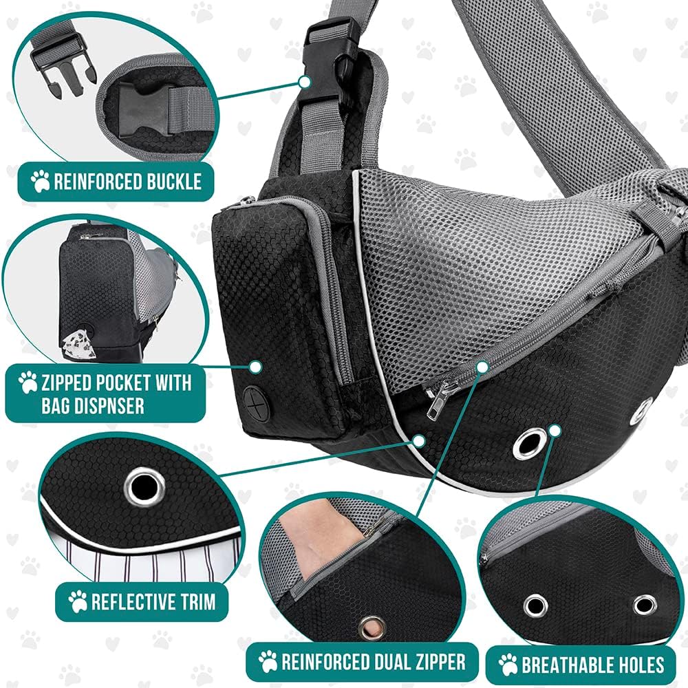 Hundetragetasche für kleine Hunde bis 4,5 kg, Medium Schwarz