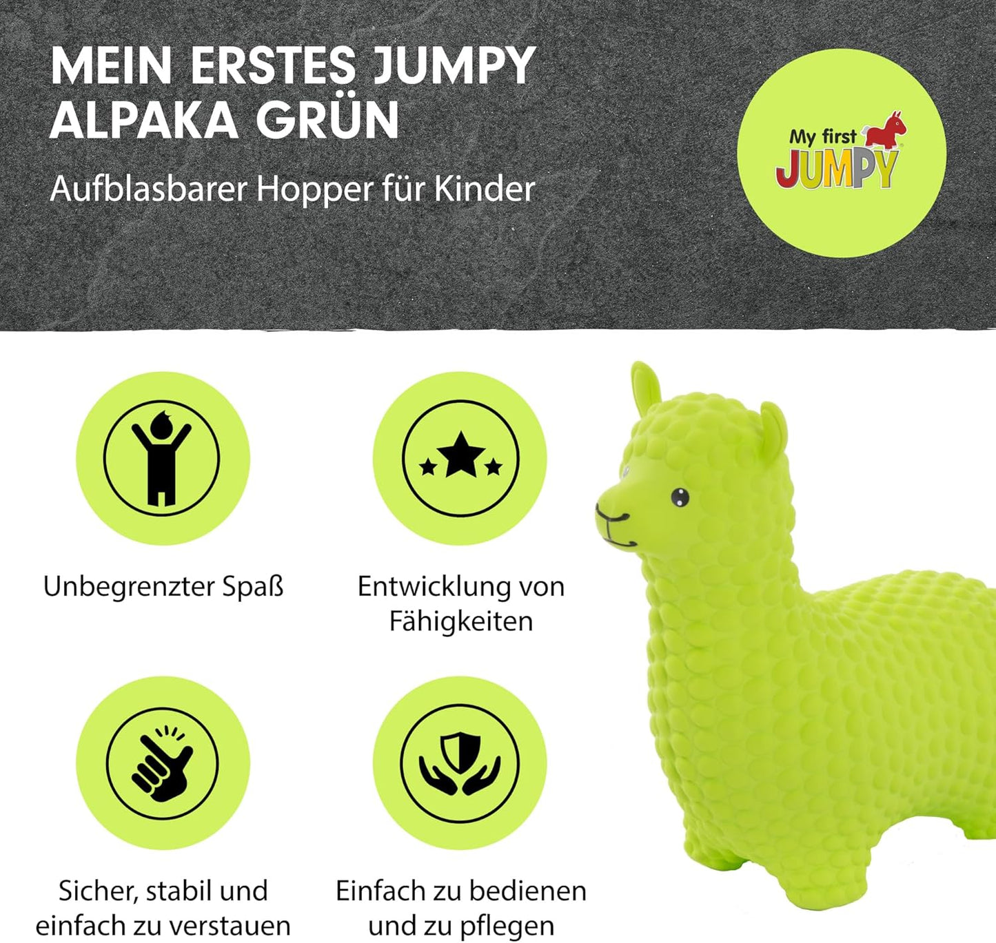 Hüpftier Alpaka, grün