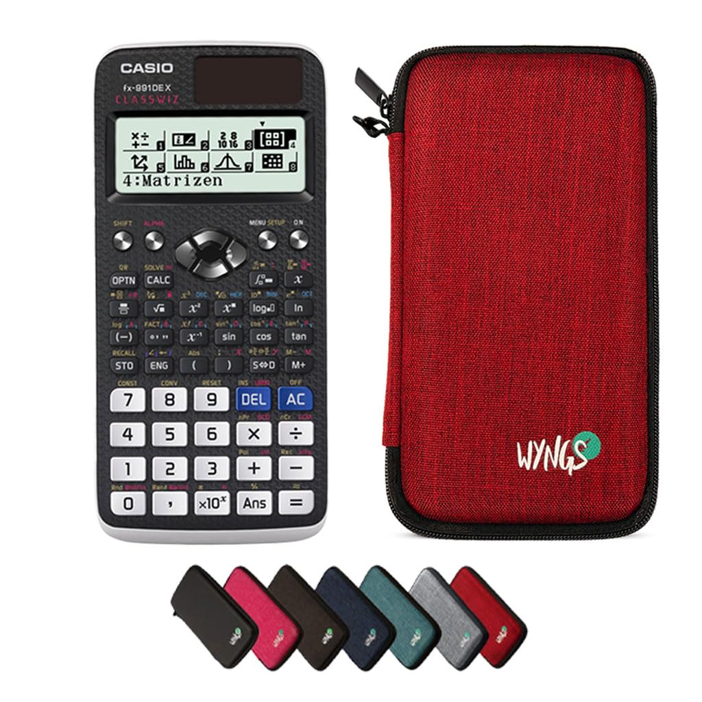 Wissenschaftlicher Taschenrechner FX-991DE X mit Schutztasche, Rot