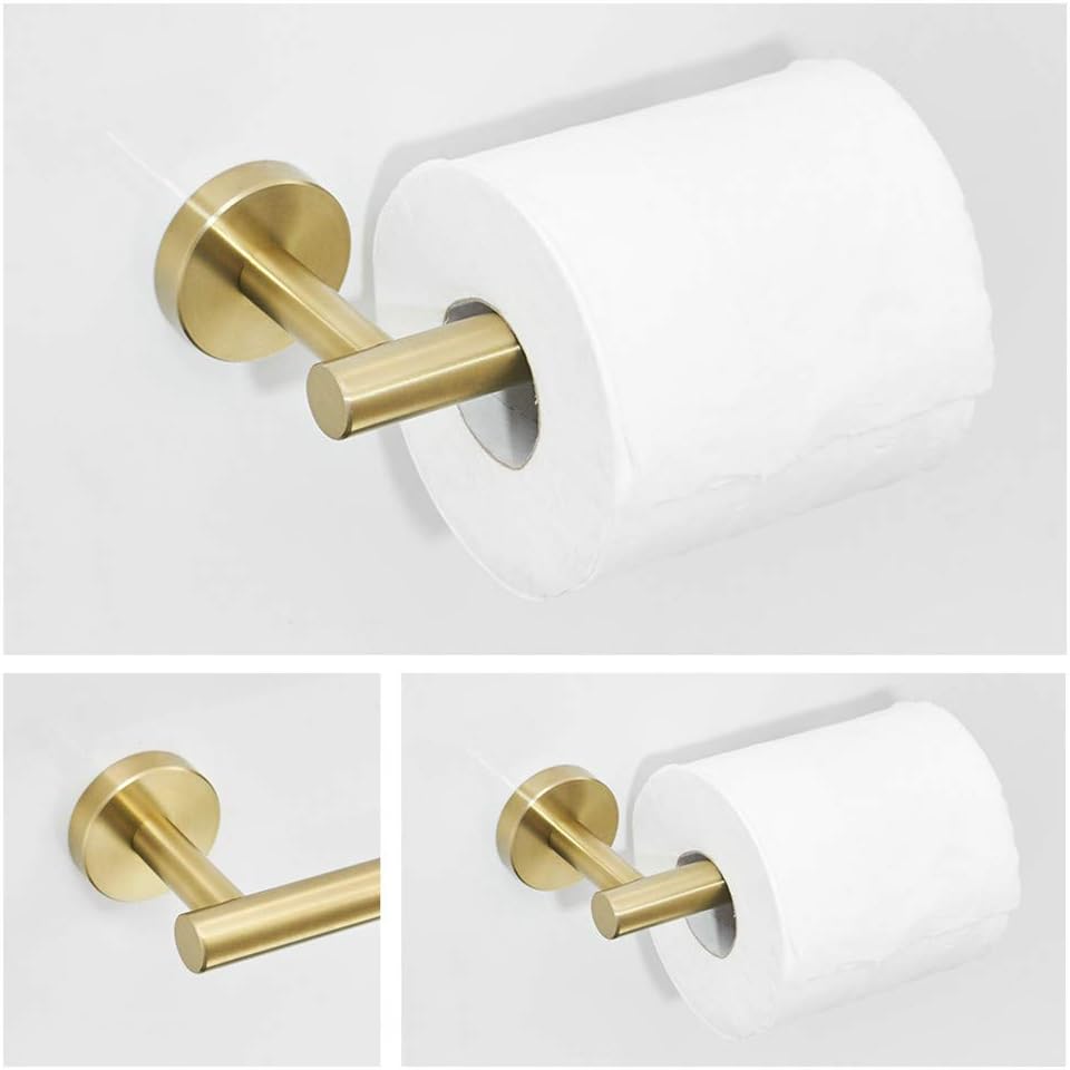 3-teiliges Badezimmerzubehör-Set, Gold Gebürstet