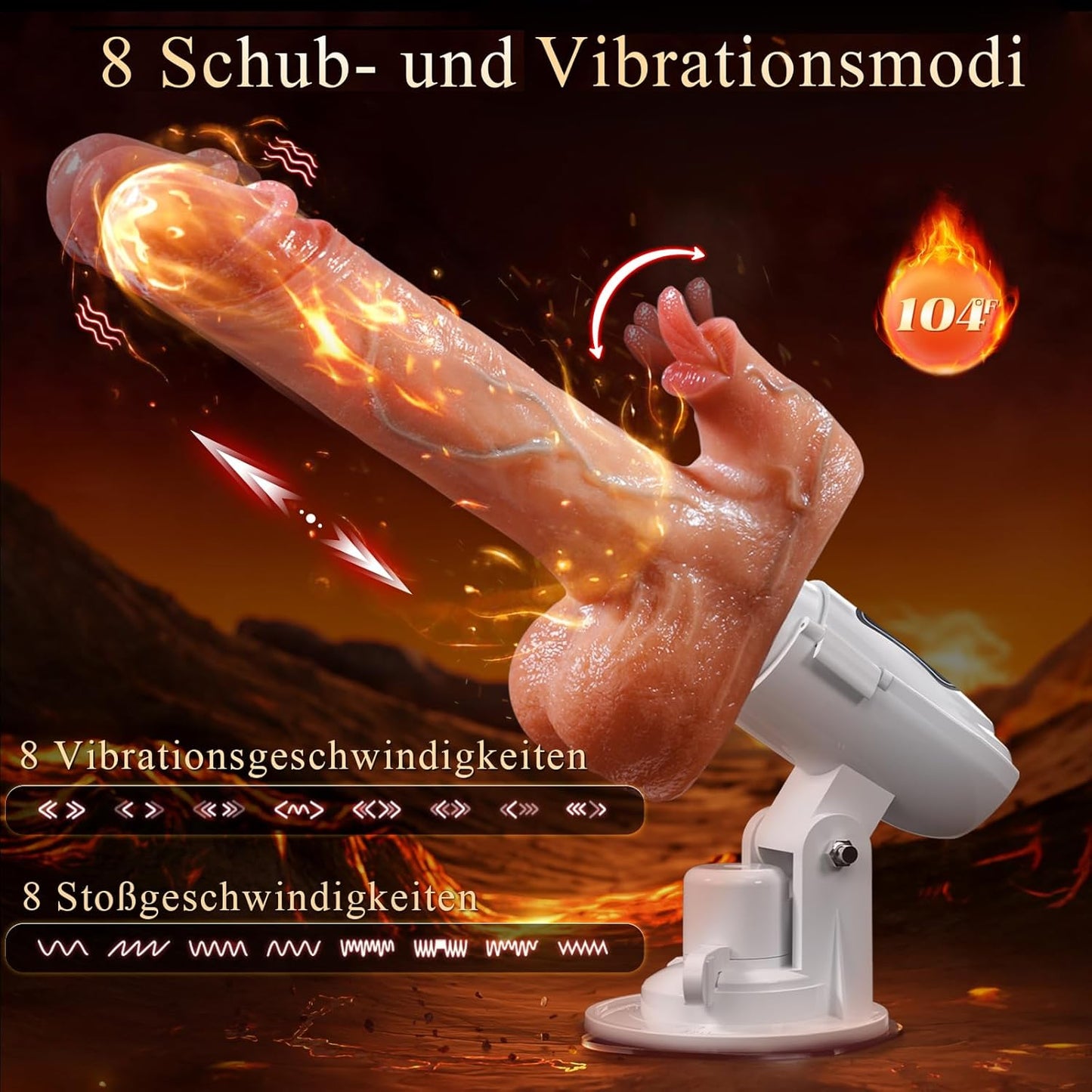 Vibrator mit Stoss- und Vibrationsfunktion, Fleischfarben