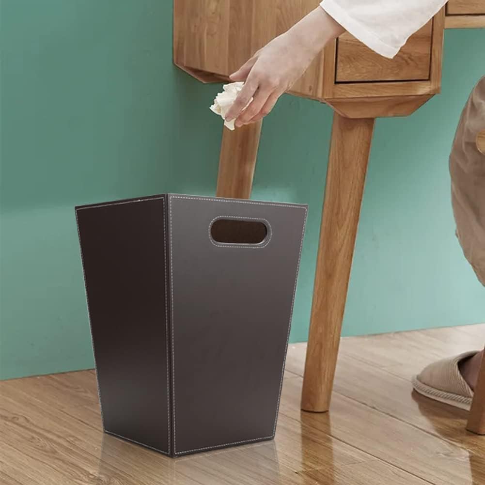 Leder-Papierkorb, Platz-Braun