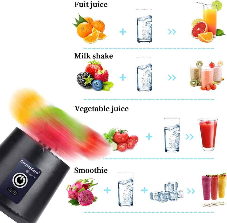 Tragbarer USB-Mixer für Shakes und Smoothies, Schwarz