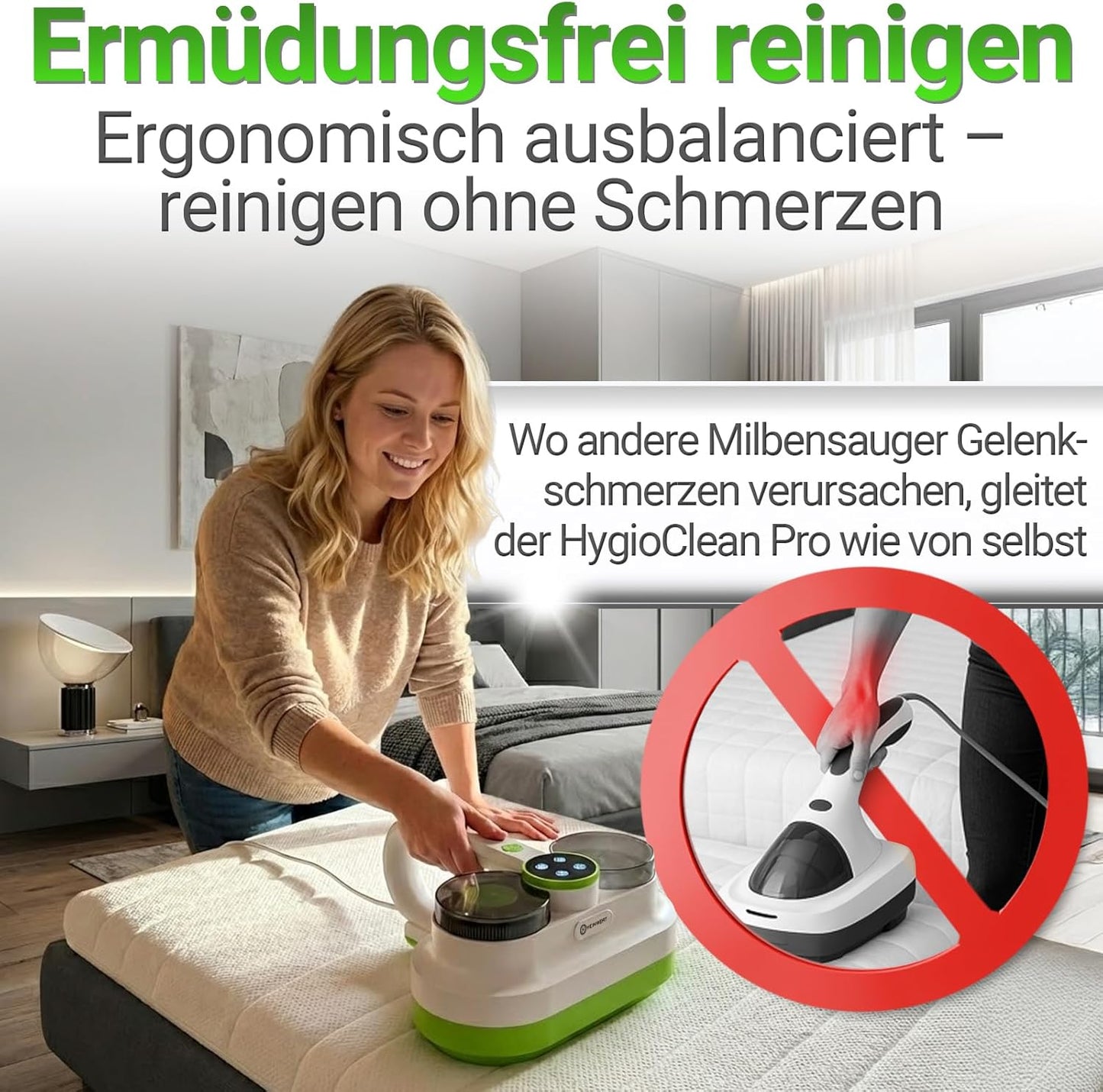 Milbensauger für Matratzen & Polster mit UV-C Licht, Gerät