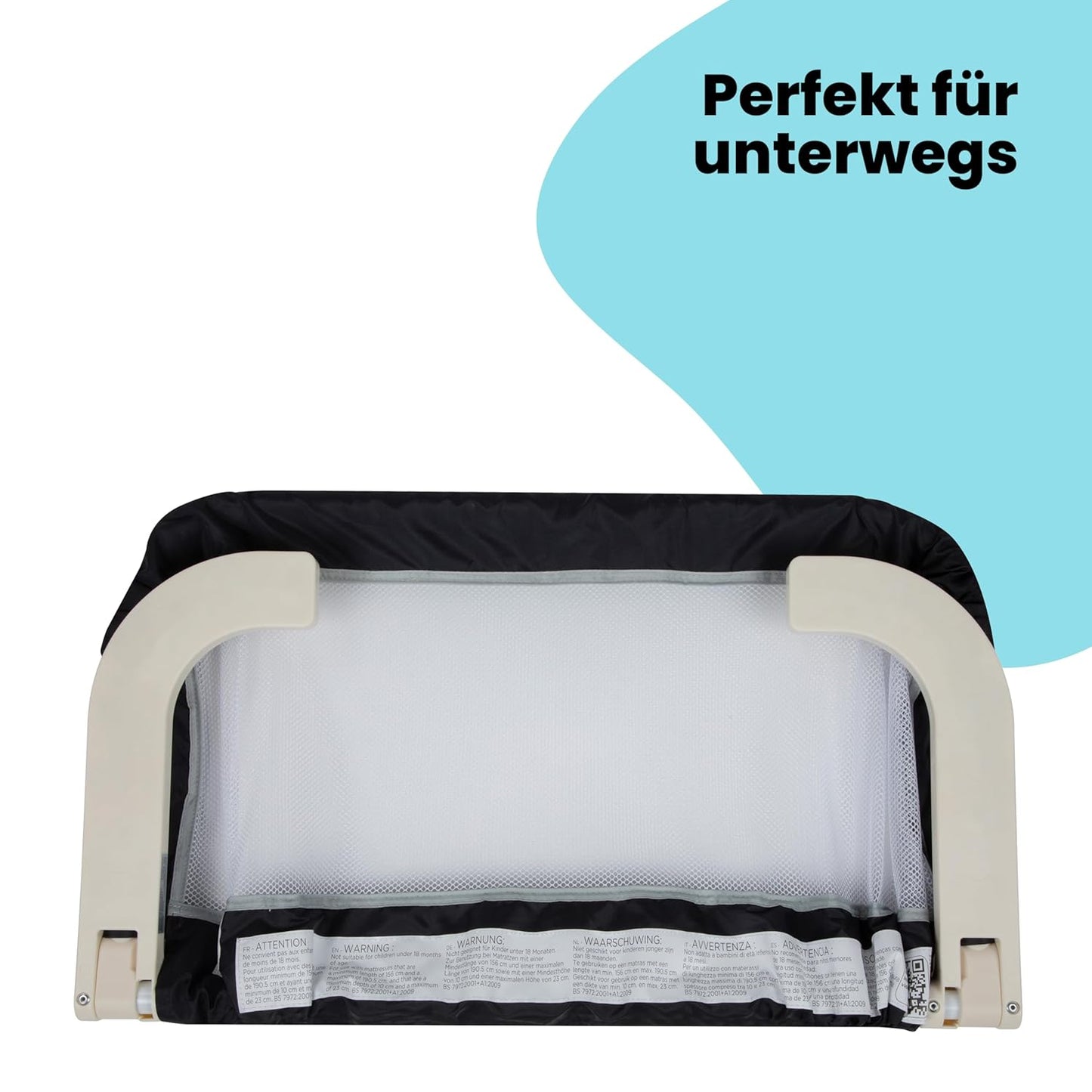 Zusammenklappbares Bettgitter, Dunkelgrau| Portable| Bed Rail