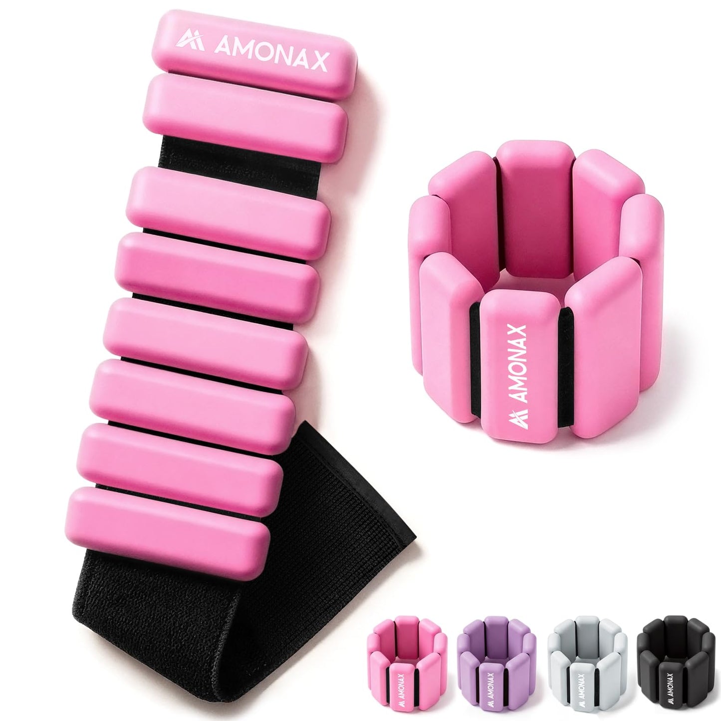 Gewichtsmanschetten-Set, 2x0,5kg, Rosa - 0,5kg x 2