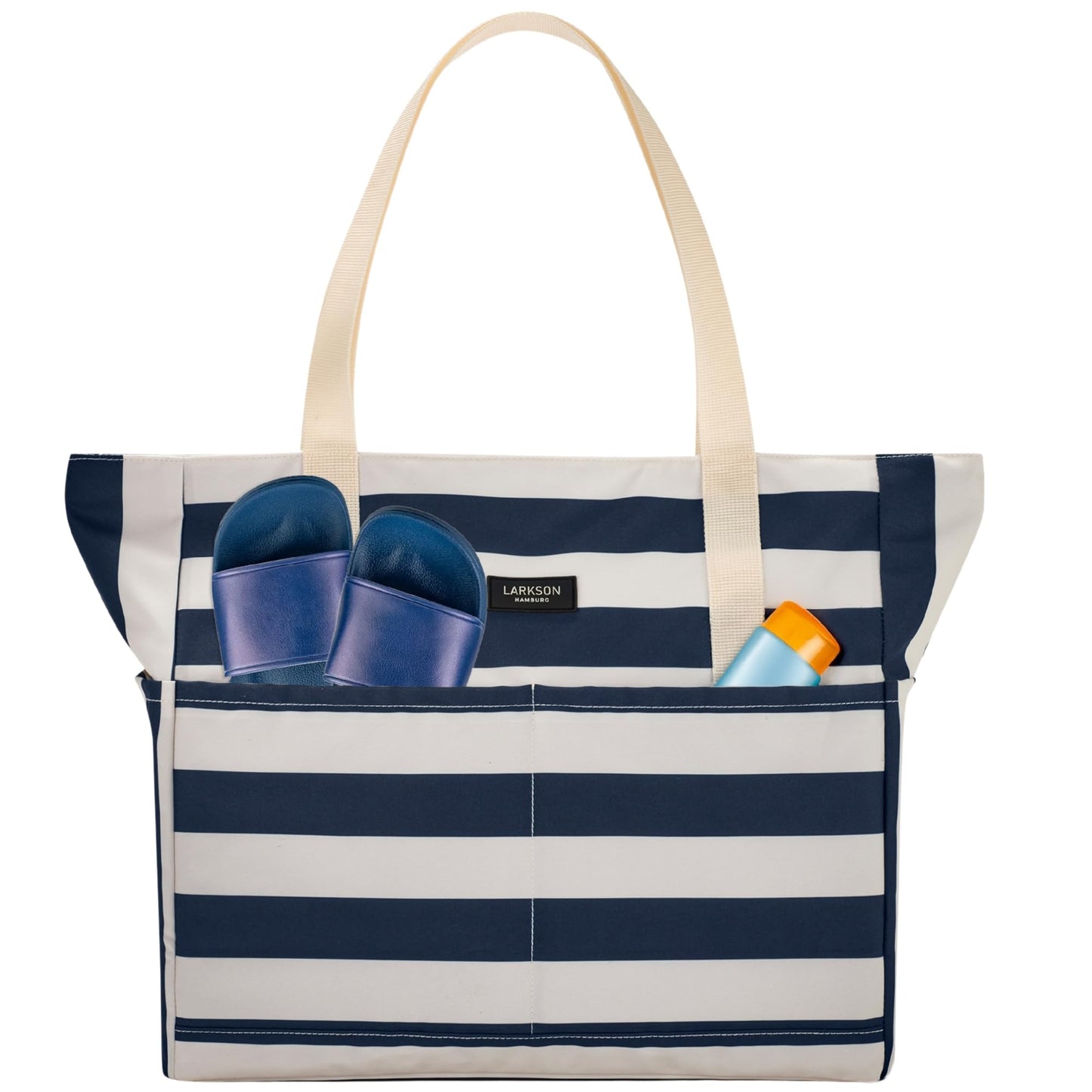 Strandtasche, Navy - Gestreift