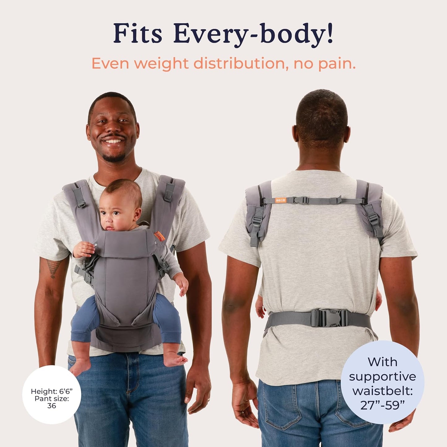 Ergonomische Babytrage für Neugeborene und Kleinkinder, Blaues Leinen