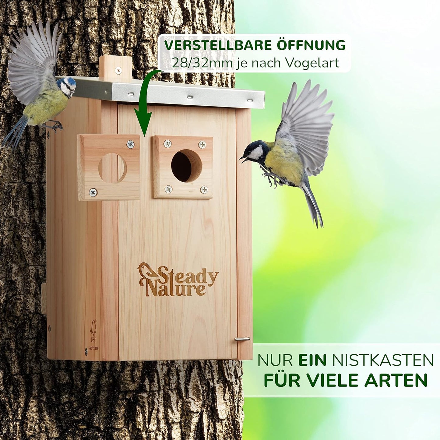 Nistkasten für Blau- und Kohlmeisen, Nistkasten für Blau- und Kohlmeisen