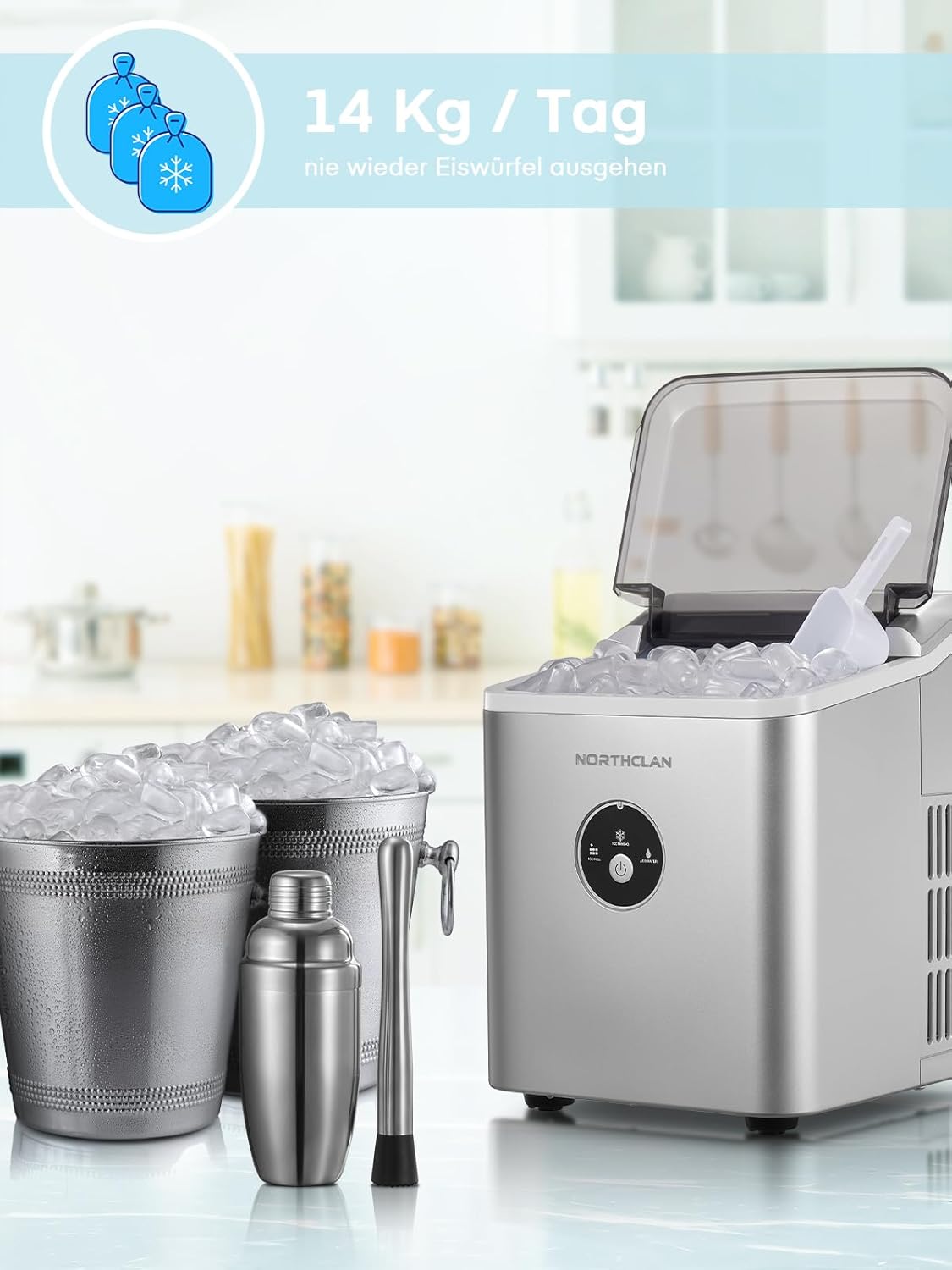 Eiswürfelmaschine, Silber
