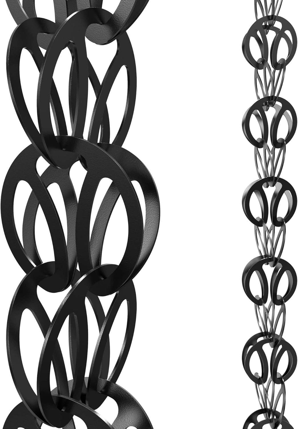 Moderne Loop Regenkette aus Aluminium, Aluminium Schwarzes pulverbeschichtetes Aluminium