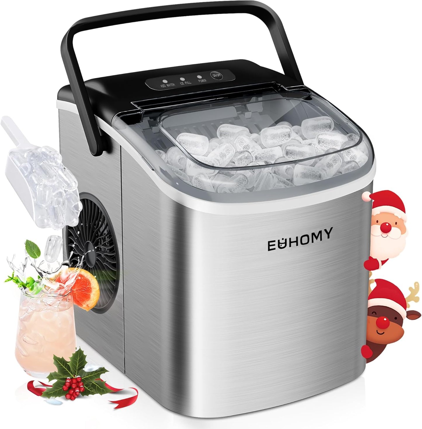 Eiswürfelmaschine, 1.2L / Edelstahl-12KG