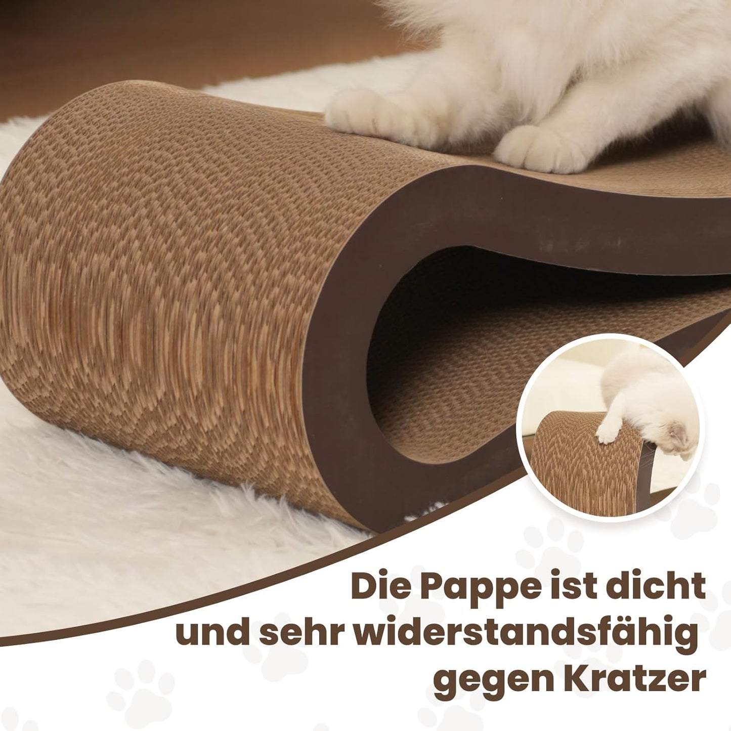 2-in-1 Kratzbrett für Katzen, Braun
