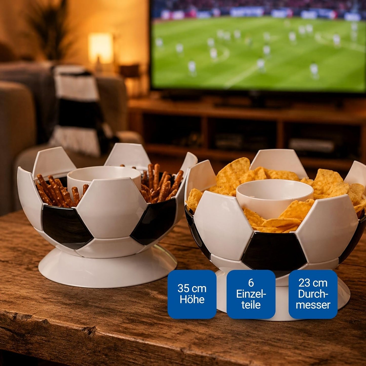 Snackbox Victory im Fussball-Design, Schwarz/Weiss