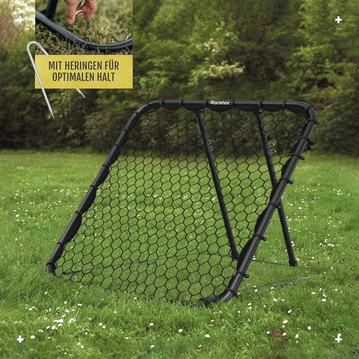 Rebounder für Fussballtraining 125cm x 125 cm, Schwarz