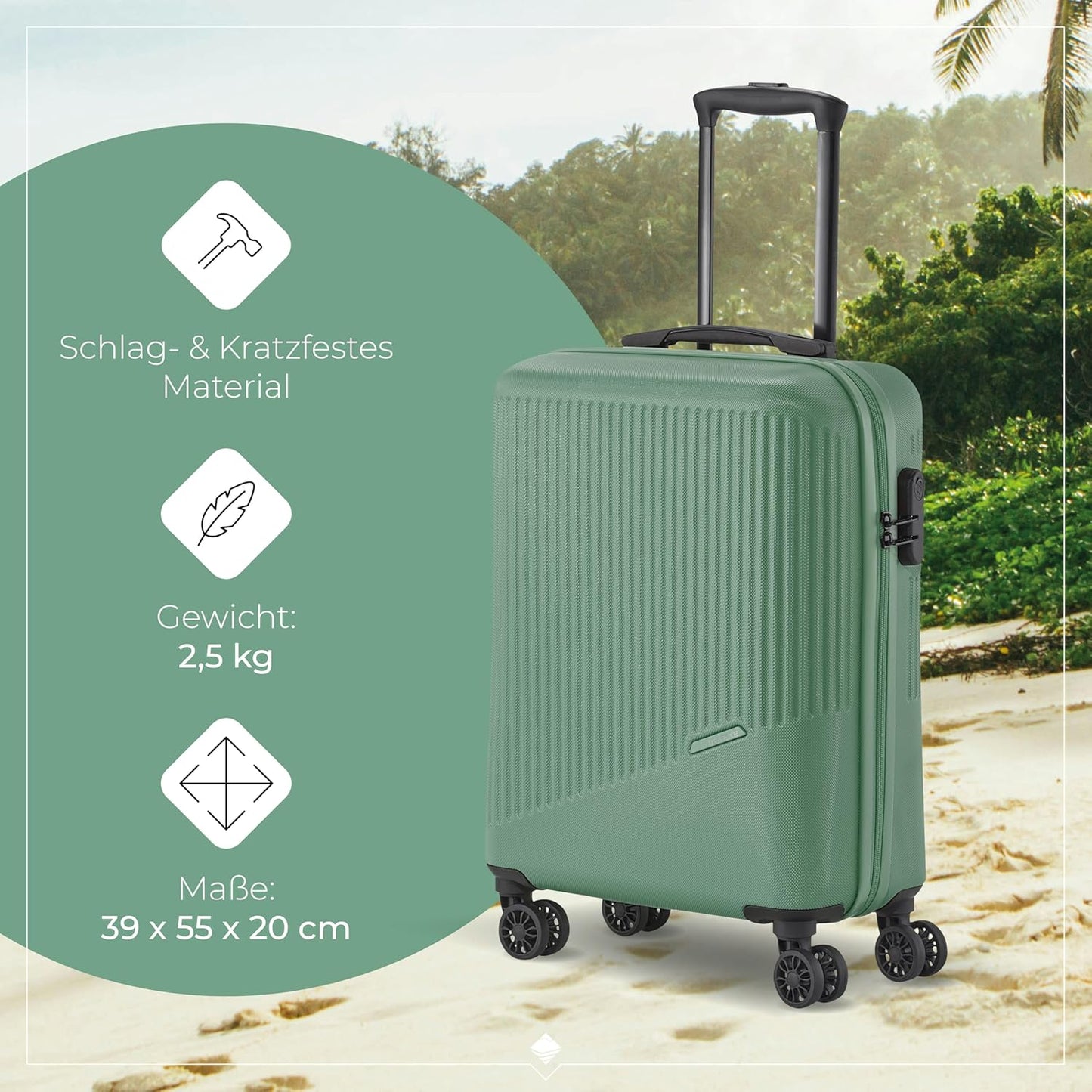 Koffer & Trolley Bali 4w Trolley S, Grün Trolley Handgepäck (55 cm)