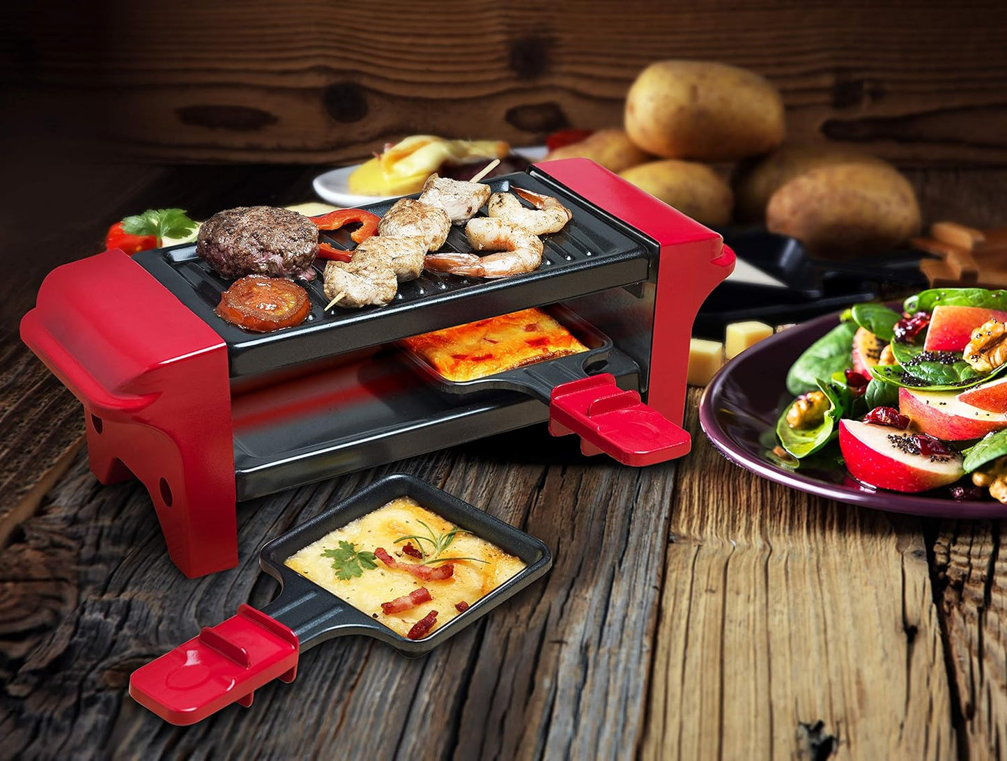 Mini Raclette-Grill, Rot