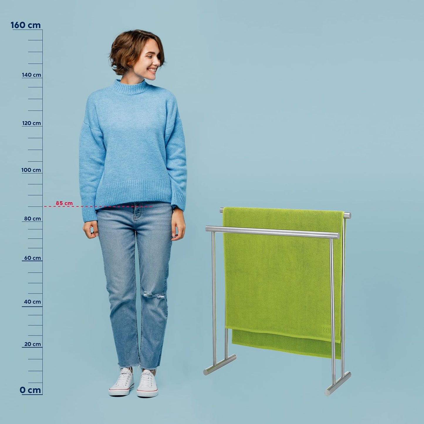 Handtuchständer Priamo mit 2 Stangen, 76 cm breit