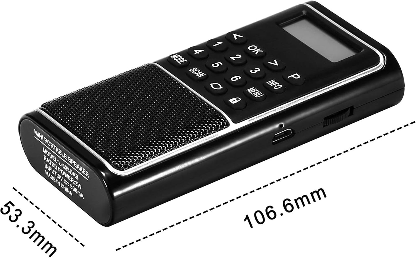 Tragbares DAB-Radio RD23, Schwarz
