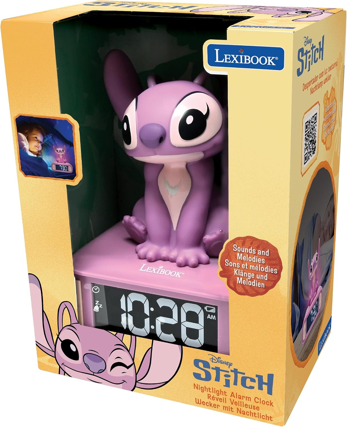 Stitch Nachtlicht-Wecker mit Schlummerfunktion, Disney Stitch - Angel _A