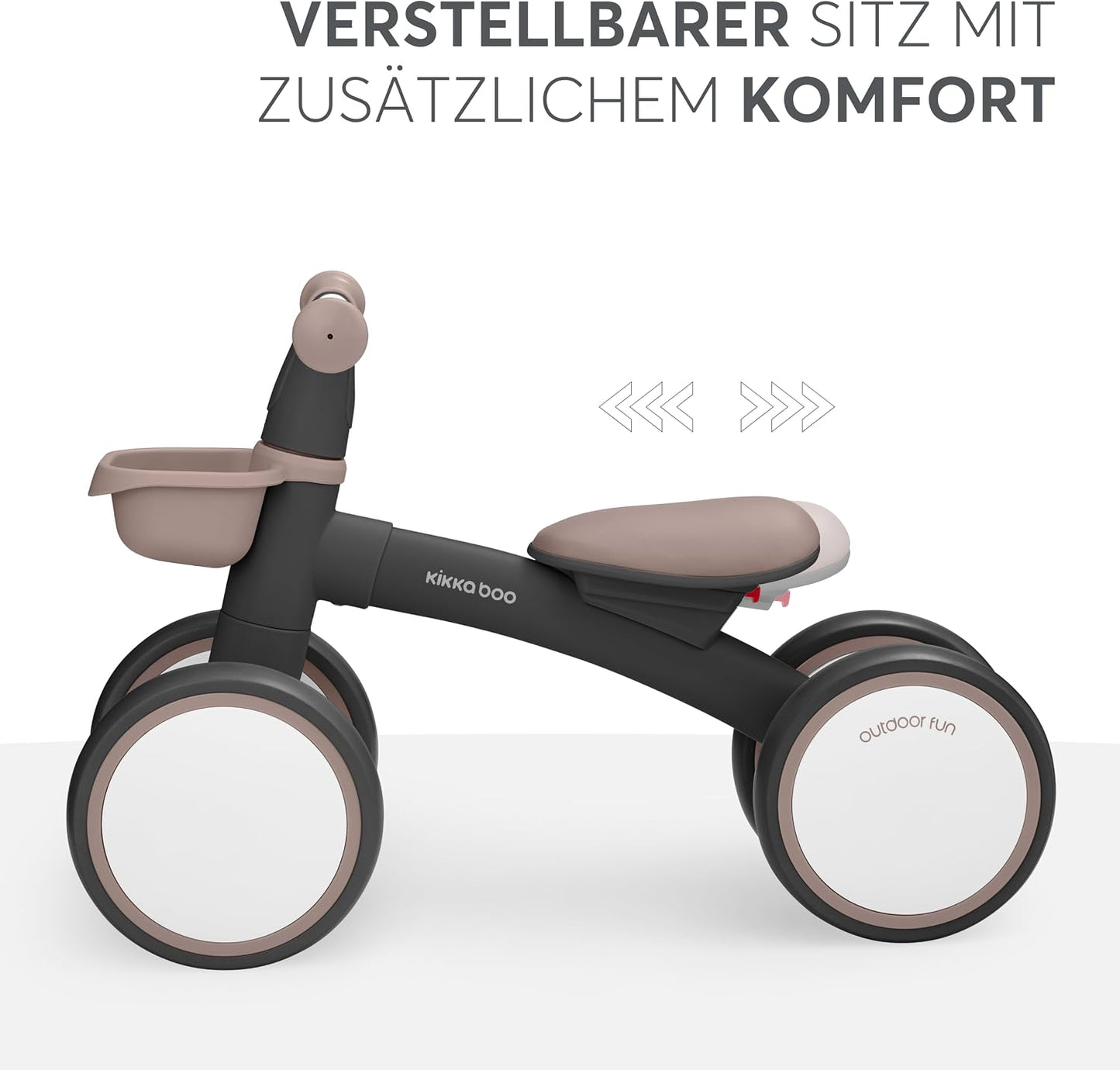 Laufrad mit Korb, Schwarz