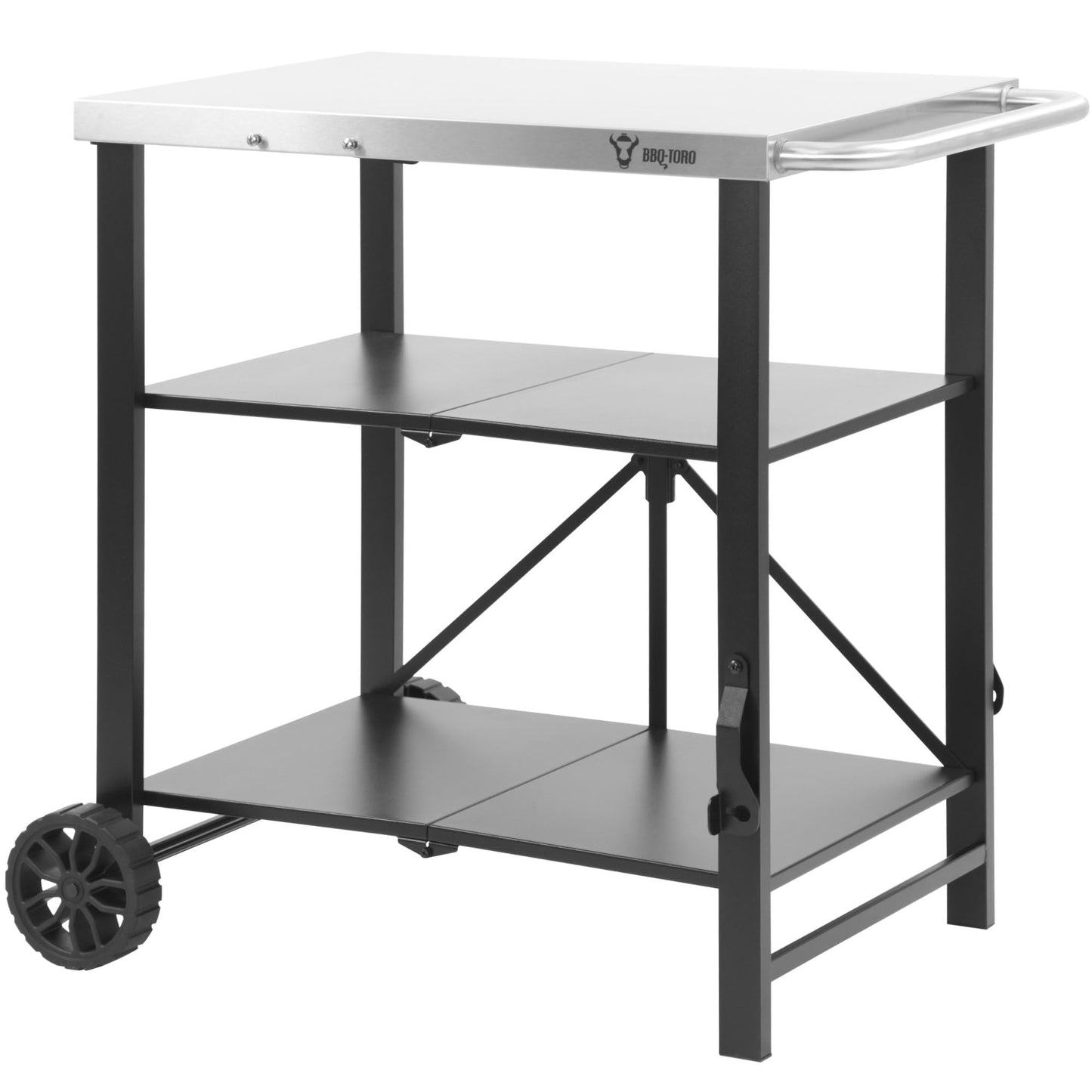 Klappbarer Grill- und Servierwagen, Silber