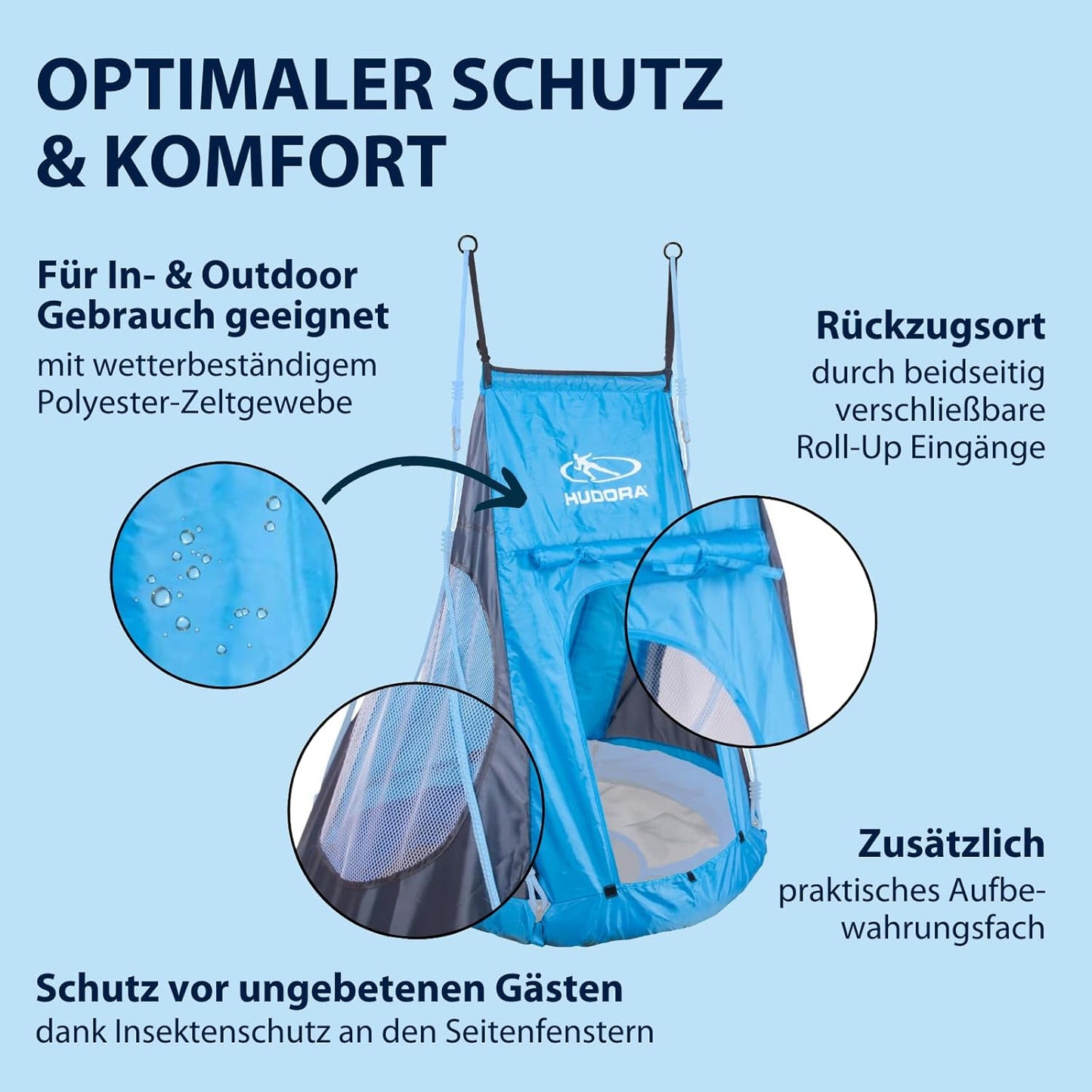 Zeltüberzug für Nestschaukel, 90 cm Blau