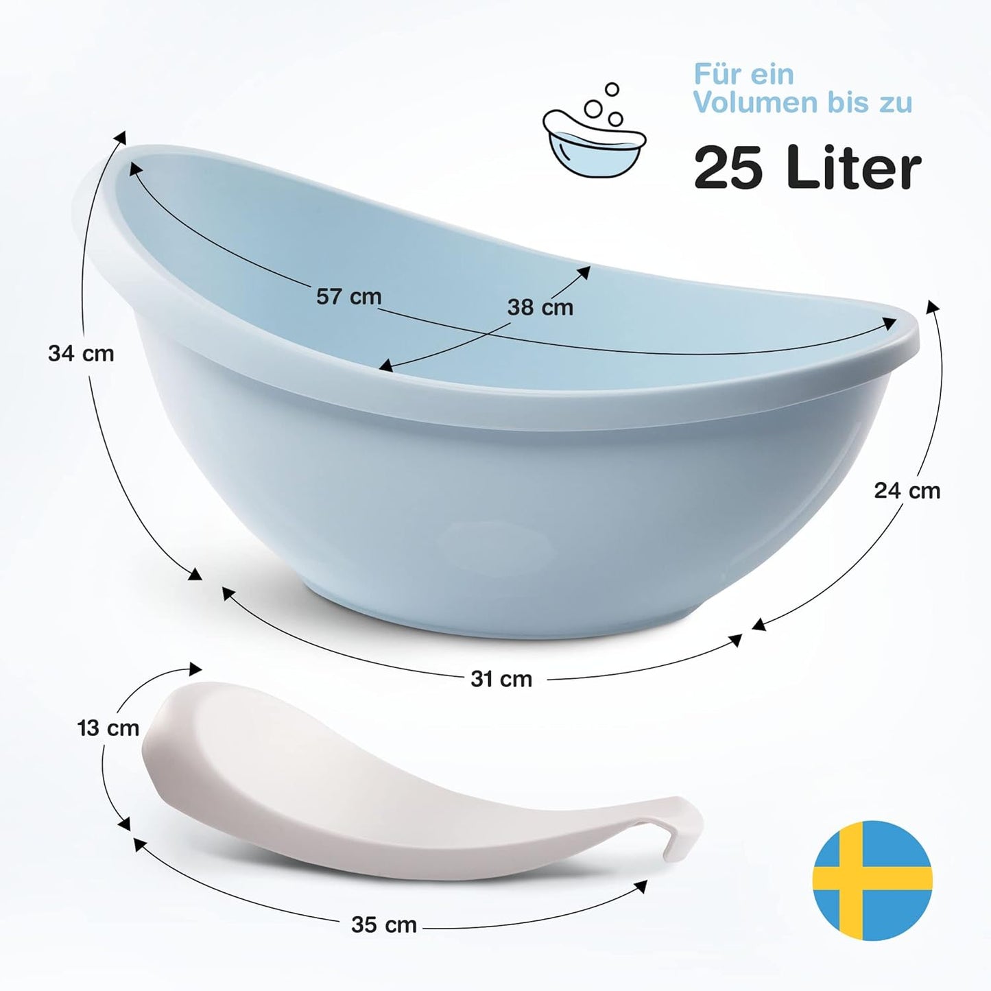 Badewanne mit Neugeborenen-Einsatz, blau