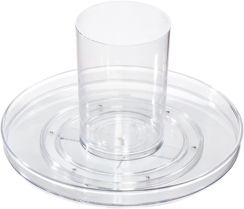 Drehbarer Kosmetik-Organizer mit abnehmbarem Becher, Collection Lazy Susan, 11" Transparent