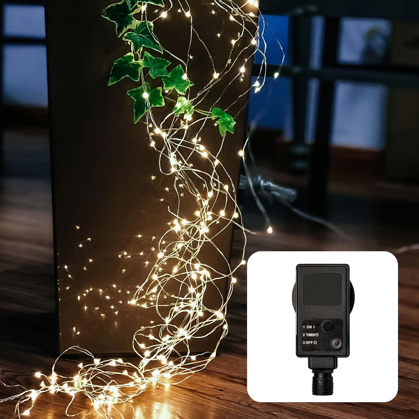 LED-Weihnachtsgirlande mit Timer, 12 Stränge á 5 m, Warmweiss (Girlande), 192 LED / 2m beleuchtet