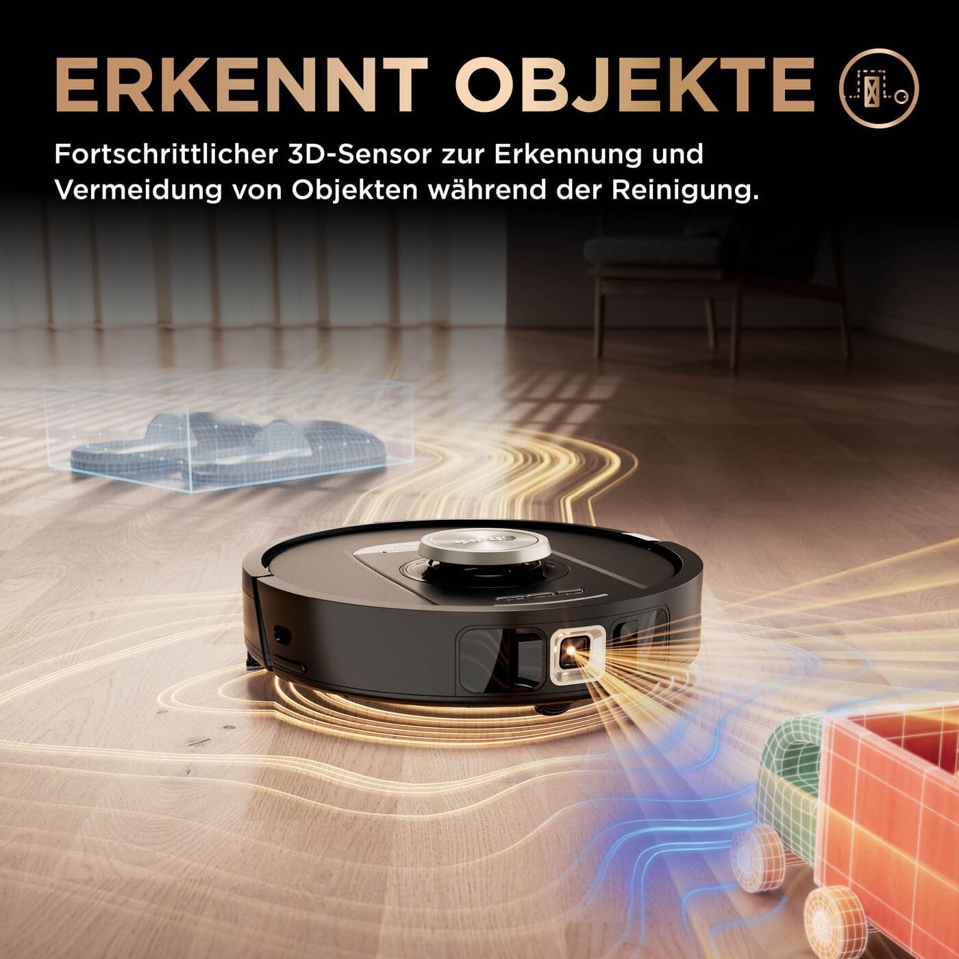 RV2800ZEEU 2-in-1 Saug- & Wischroboter mit LiDAR-Navigation, 60 Tage Saug- und Wischroboter, Schwarz