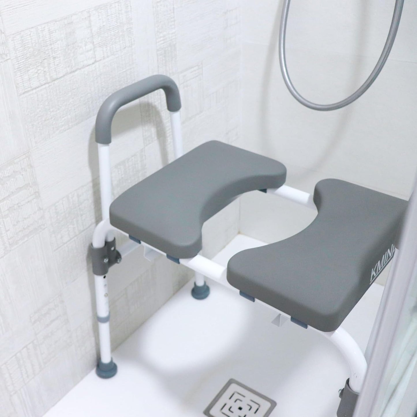 Verstellbare Toilettensitzerhöhung mit Armlehnen, Weiss