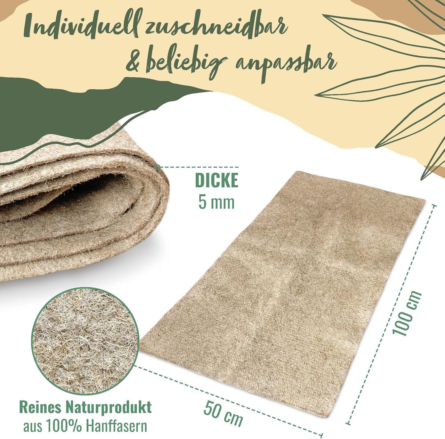 5-teiliges Nagerteppich-Set, 100 x 50 cm, 5 Stück