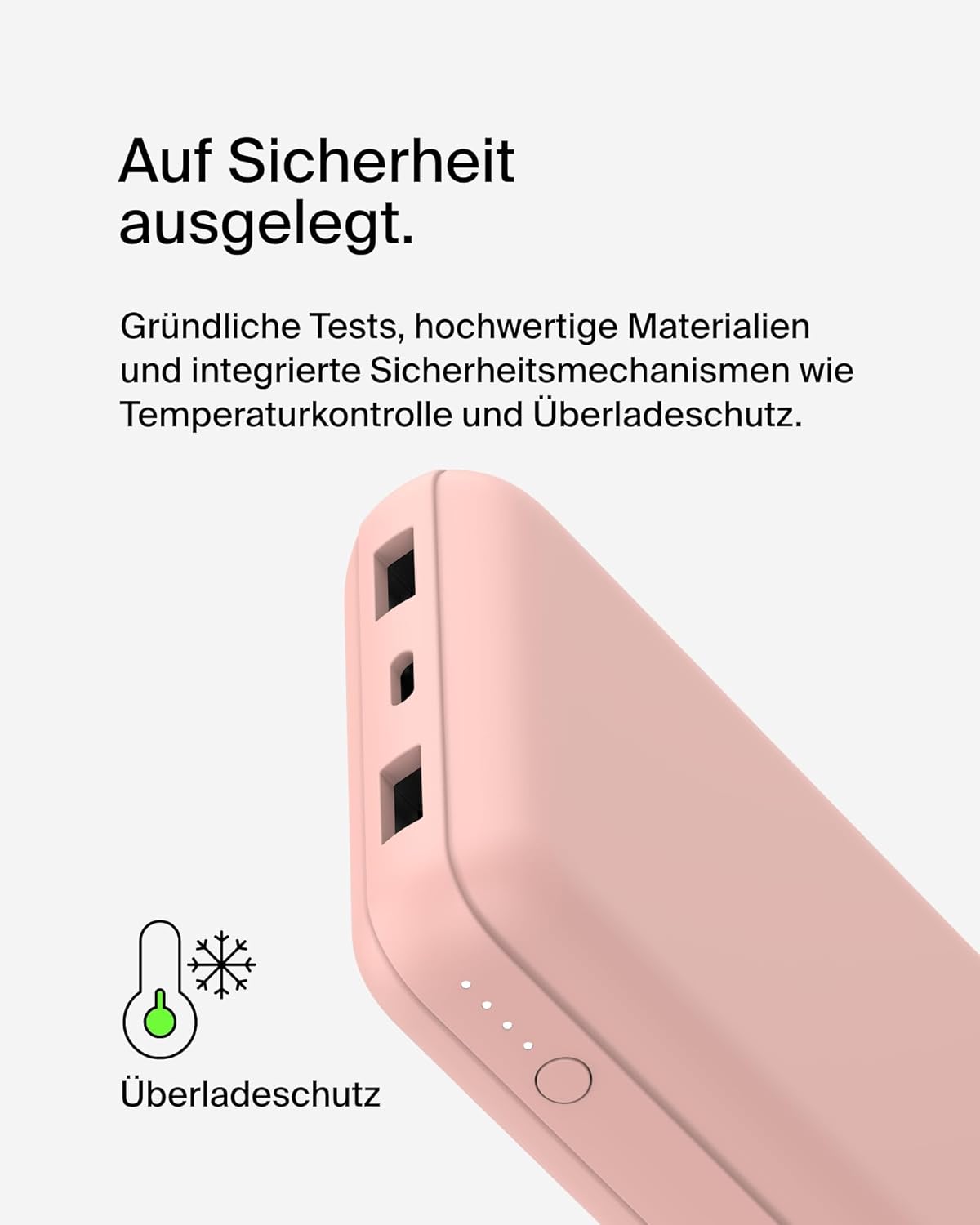 BoostCharge Powerbank mit Ladekabel, 1 Packung / Roségold