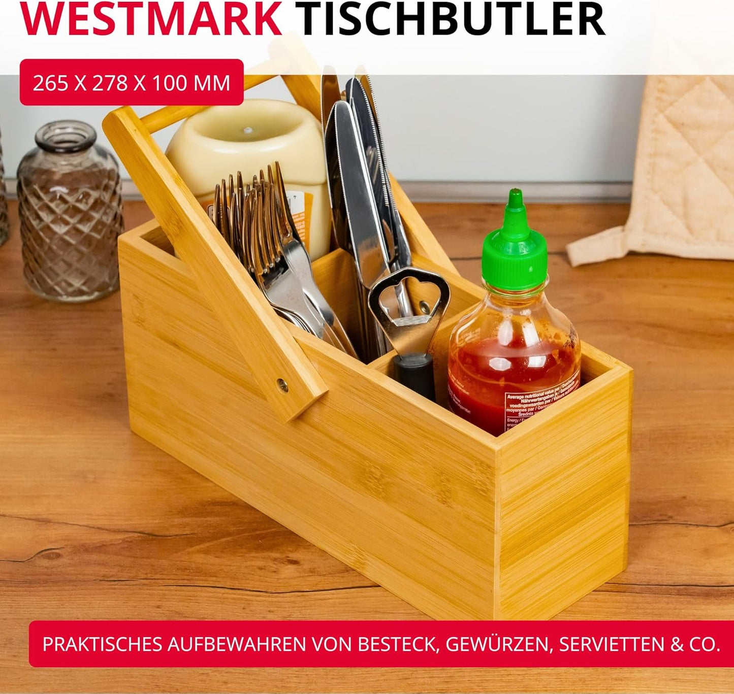 Küchen-Organizer Tapas u. Friends mit 3 Fächern, 3 Fächer