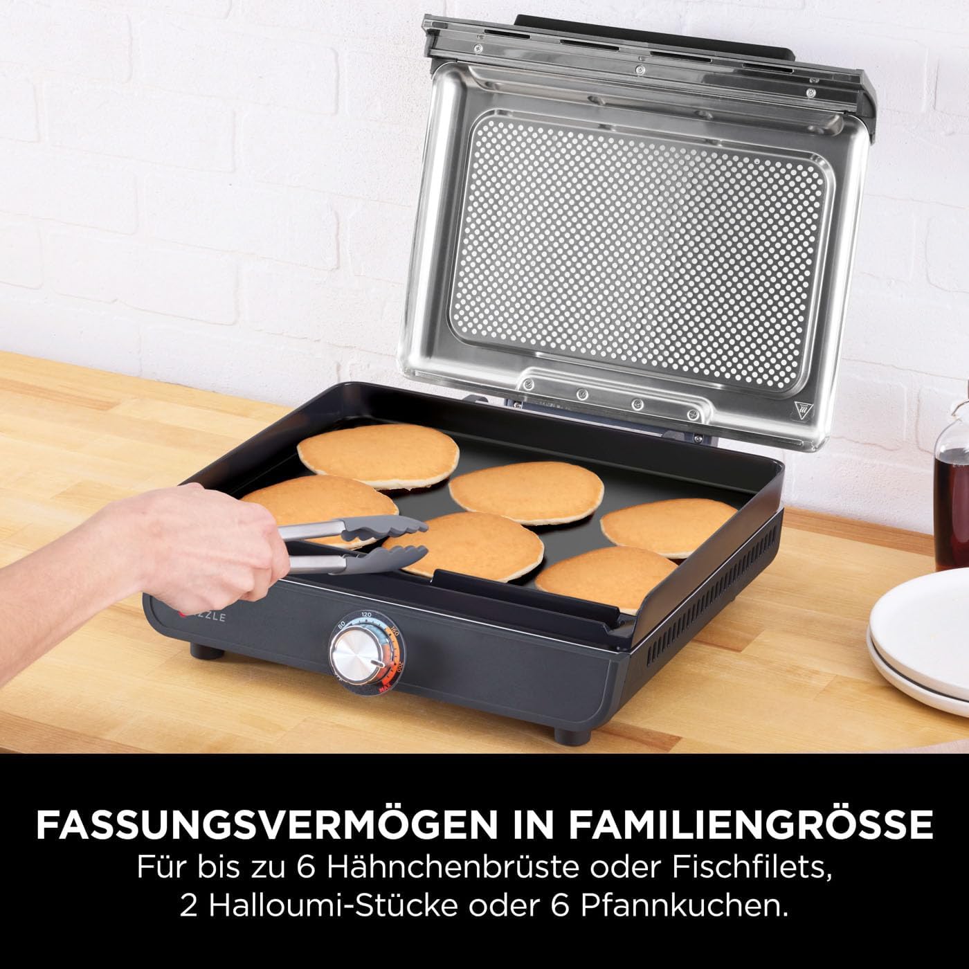 Elektrogrill Indoor & Plancha mit Antihaftplatte, Grillplatte