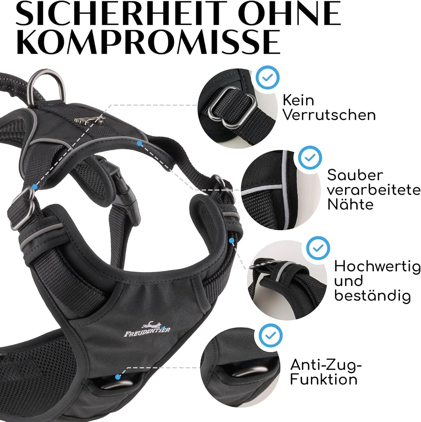 Hundegeschirr, XS Black
