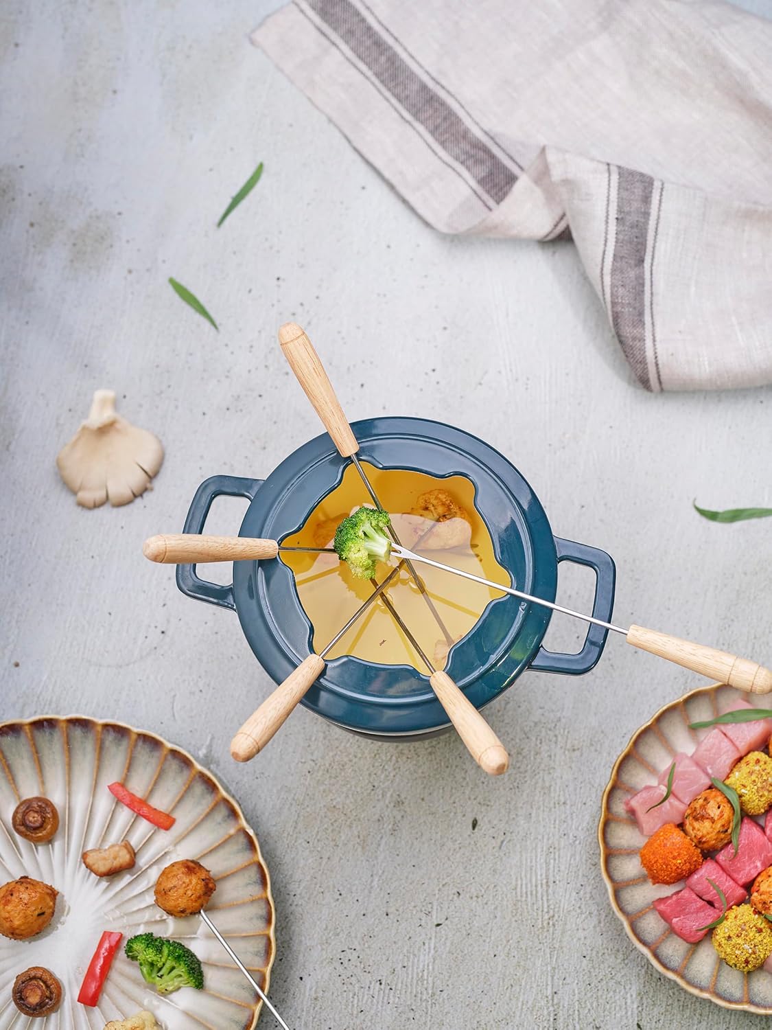 7688454 Fontestic Fondue Set, Green Heron